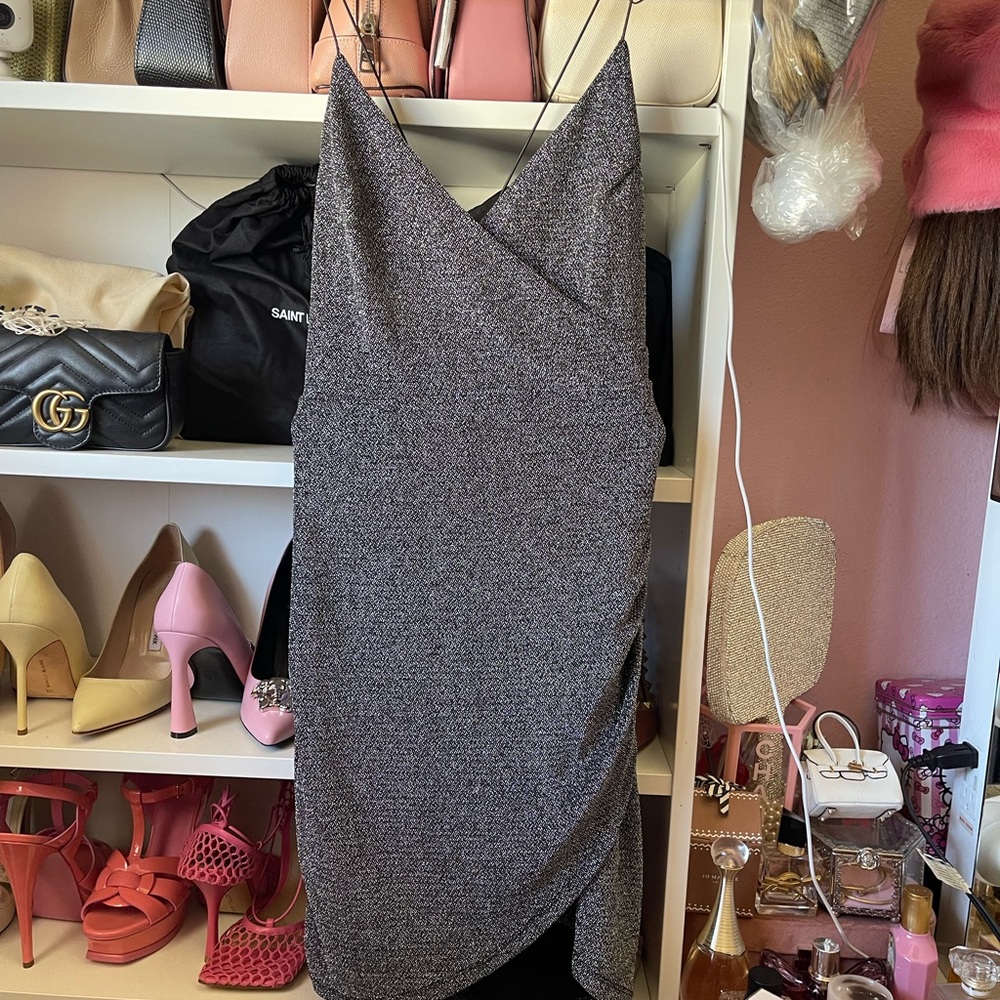 Forever 21 Asymmetrical Silver Dress